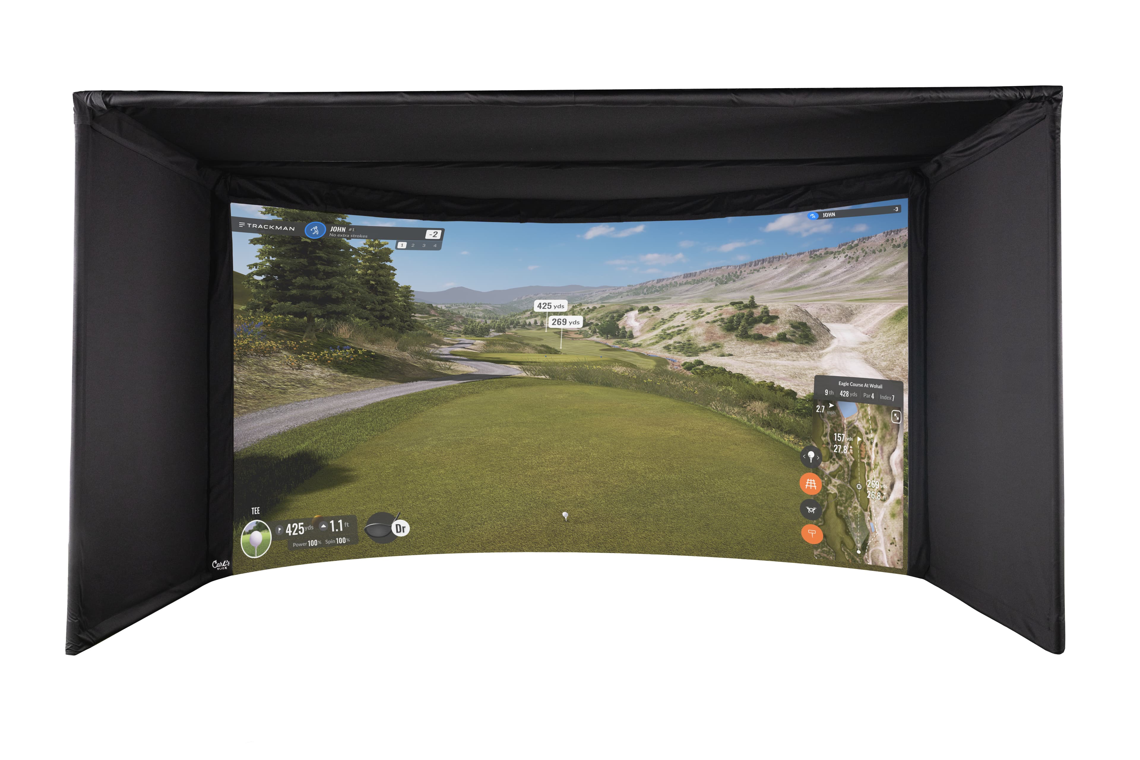 Curved Golf Simulator Enclosure