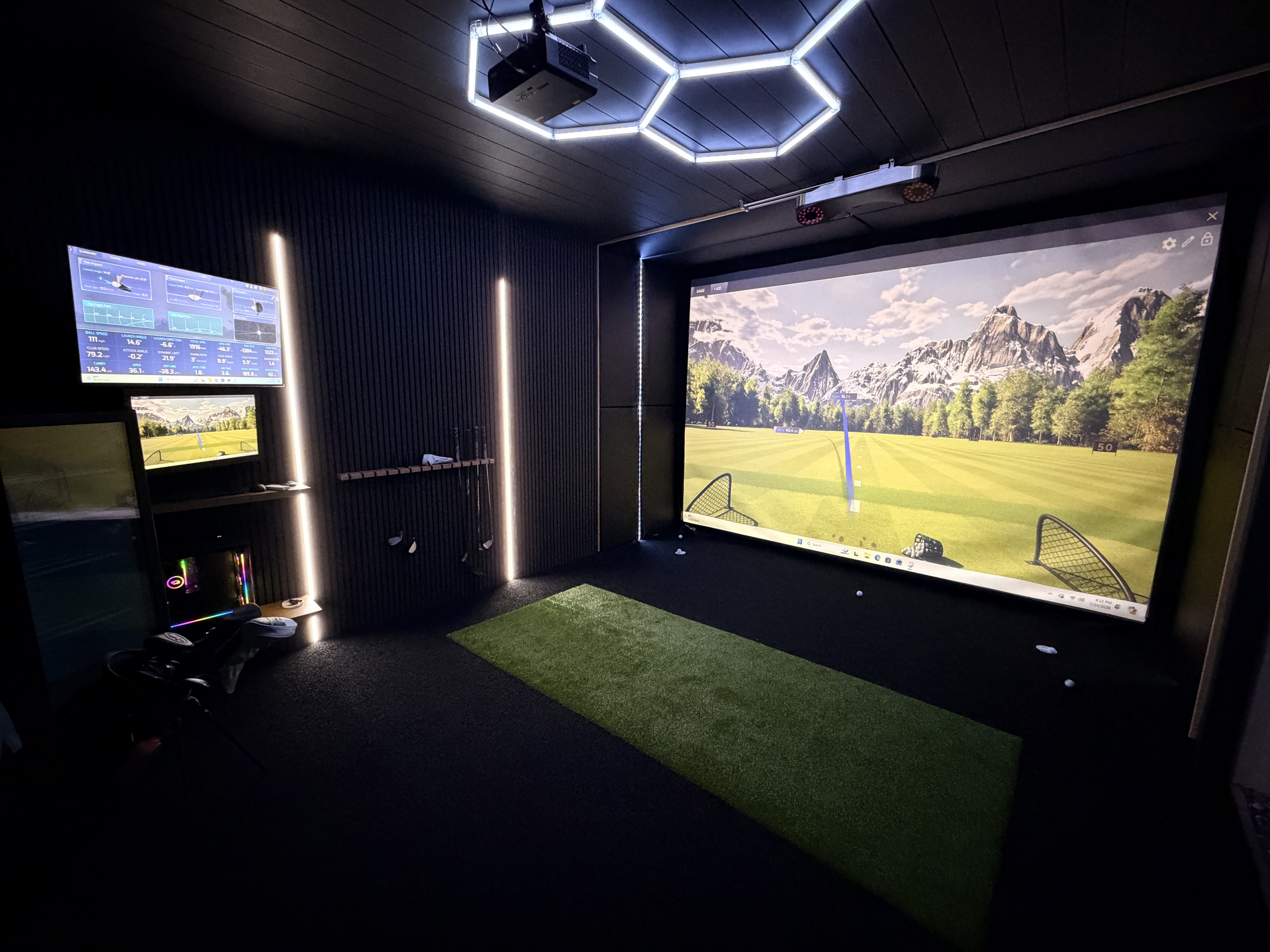 Custom simulator build with hexagon LED lighting
